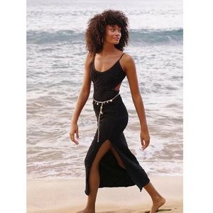 Free People Open Back Sexy Slit Maxi Dress XS